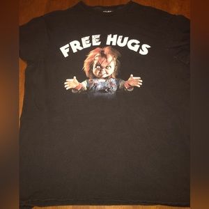 CHUCKY the doll Horror movie Free Hugs t shirt Mens L